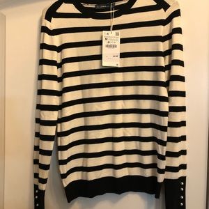 Zara knit striped blouse